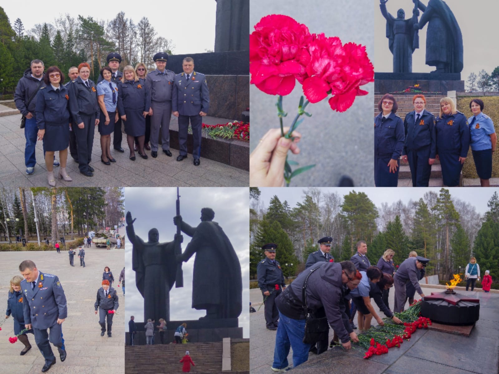 Возложение цветов к памятнику погибшим воинам в Великой отечественной войне